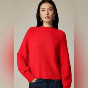 J.Crew Supersoft Rollneck Turtleneck Sweater Size Large Cardinal Red